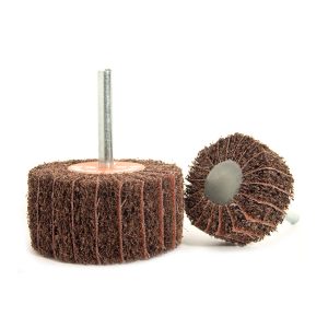 Flap interleaved non woven wheels on spindle